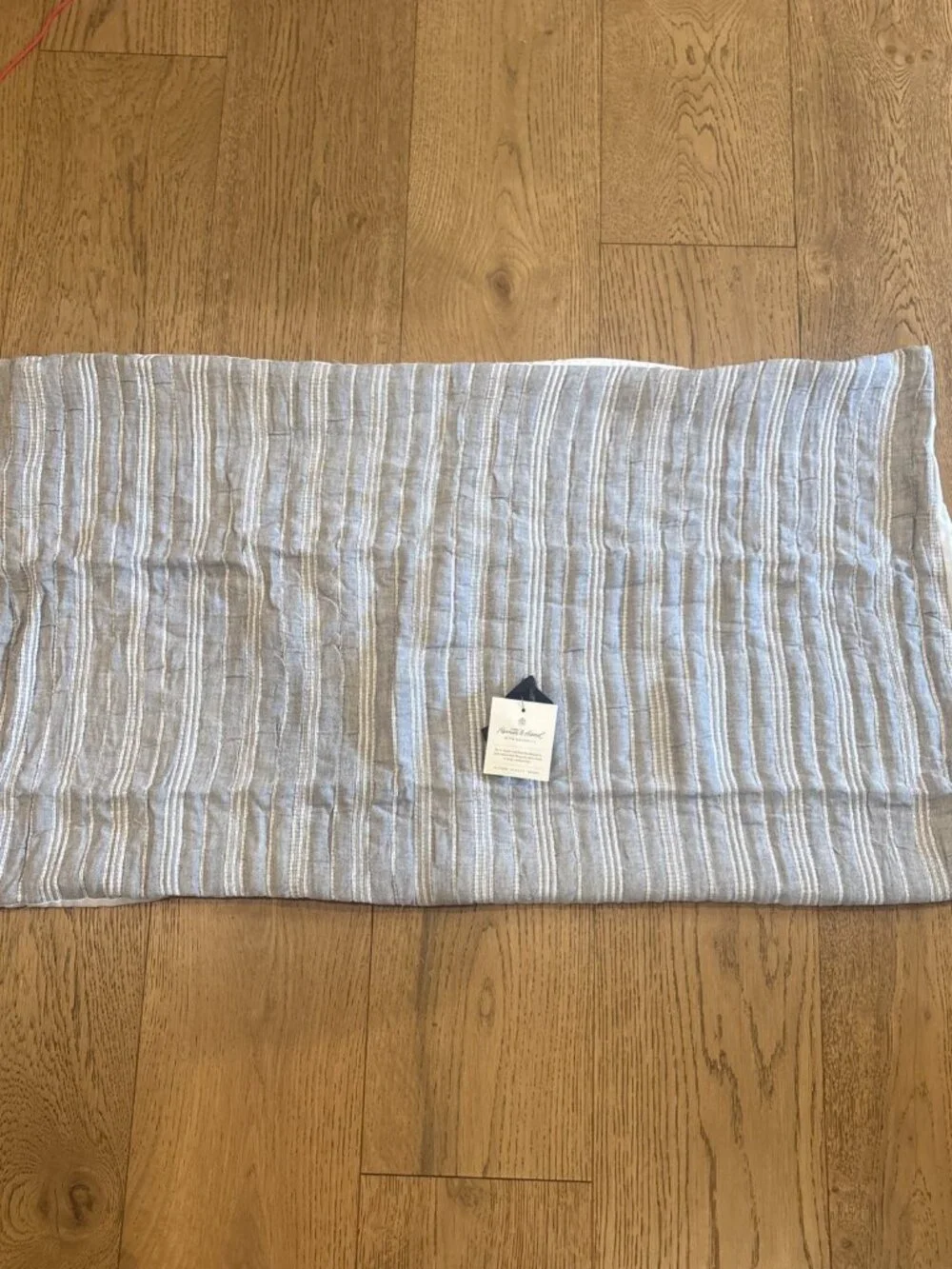 Pair of 2x Hearth & Hand w Magnolia One Textured Stripe King Pillow Sham Gray